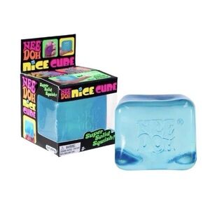 NeeDoh Nice Cube Super Solid Premium Sensory Stress Relief Squish Toy, Blue, NIB
